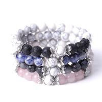 Gemstone Náramky, Drahokam, módní šperky & různé materiály pro výběr & unisex, více barev na výběr, 8mm, Prodáno By Strand