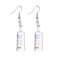 Zinc Alloy Drop Earrings with Resin platinum color plated & for woman nickel lead & cadmium free 50mm Sold By Pair