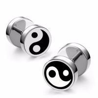 Titanium Steel Stud Earring plated fashion jewelry & Unisex 8mm Sold By PC