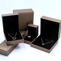 Jewelry Gift Box, Leatherette Paper, with Velveteen, different size for choice, gold, Sold By PC