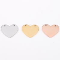 Stainless Steel Heart Pendants, plated, DIY & double-hole, more colors for choice, 17x20mm, Hole:Approx 1.7mm, 10PCs/Lot, Sold By Lot