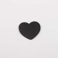 Pendientes Corazón de acero inoxidable, chapado, Bricolaje, negro y rojo, 23x25mm, agujero:aproximado 1.6mm, 10PCs/Grupo, Vendido por Grupo
