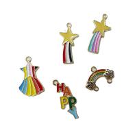 Tibetan Style Enamel Pendants, gold color plated, DIY & different styles for choice, more colors for choice, nickel, lead & cadmium free, 100PCs/Bag, Sold By Bag