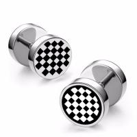 Titanium Steel Stud Earring, plated, fashion jewelry & for man, more colors for choice, 8mm, Sold By PC