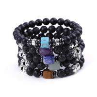 Gemstone Bracelets Agate plated fashion jewelry & Unisex 8*11mm/8mm Sold By Strand