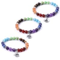 Gemstone Bracelets, plated, fashion jewelry & Unisex & different styles for choice, more colors for choice, 8mm, Sold By Strand