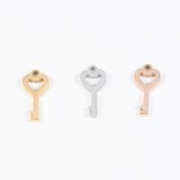 Stainless Steel Pendants, Key, plated, DIY, more colors for choice, 13.30x6.30mm, Hole:Approx 1.4mm, 10PCs/Lot, Sold By Lot