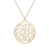 Stainless Steel Jewelry Necklace Round plated fashion jewelry & for woman & hollow Sold By Strand