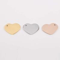 Stainless Steel Tag Charm Heart plated DIY Approx 1.8mm Sold By Lot