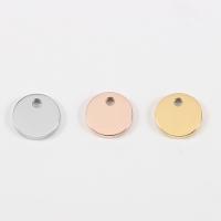 Stainless Steel Tag Charm, Round, plated, DIY, more colors for choice, 8mm, Hole:Approx 1.5mm, 10PCs/Lot, Sold By Lot