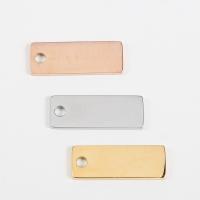Stainless Steel Tag Charm, Rectangle, plated, DIY, more colors for choice, 22x8mm, 10PCs/Lot, Sold By Lot