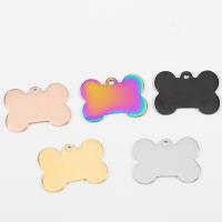 Stainless Steel Tag Charm, Dog Bone, plated, DIY, more colors for choice, 23x31mm, Hole:Approx 2.5mm, 10PCs/Lot, Sold By Lot