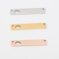 Stainless Steel Connector, Rectangle, plated, DIY & double-hole, more colors for choice, 6x35mm, 10PCs/Lot, Sold By Lot