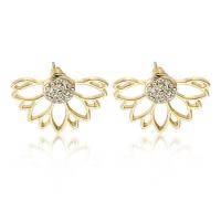 Zinc Alloy Stud Earring with Plastic Pearl fashion jewelry & with rhinestone Sold By Pair