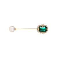 Zinc Alloy Brooches with Crystal & Plastic Pearl plated fashion jewelry & with rhinestone Sold By PC