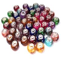 Resin European Beads, Round, stoving varnish, DIY, more colors for choice, 14x5mm, 100PCs/Bag, Sold By Bag