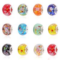 Lampwork European Beads, Glass, Round, DIY, more colors for choice, 10x14mm, 100PCs/Bag, Sold By Bag