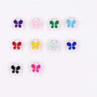 Zinc Alloy European Beads Butterfly high quality silver color plated DIY 10mm Sold By Bag