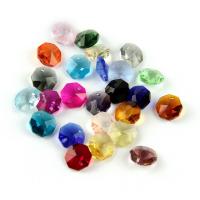 Perles cristal, verre, DIY & double trou, couleurs mélangées, 14mm, 100PC/sac, Vendu par sac