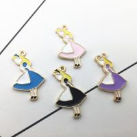 Tibetan Style Enamel Pendants, gold color plated, DIY, more colors for choice, nickel, lead & cadmium free, 19x32mm, 100PCs/Bag, Sold By Bag