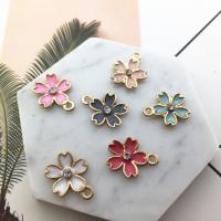 Tibetan Style Enamel Pendants, gold color plated, DIY & with rhinestone, more colors for choice, nickel, lead & cadmium free, 14x17mm, 100PCs/Bag, Sold By Bag