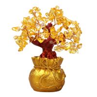 résine Décoration riche d’arbre, avec Cristal naturel, pour la maison et le bureau, doré, 90x100x200mm, Vendu par PC