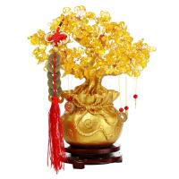 Resin Rich Tree Decoration, with Quartz, for home and office & different size for choice, golden, Sold By PC