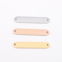 Stainless Steel Tag Charm, Rectangle, plated, DIY, more colors for choice, 6x35mm, Hole:Approx 1.5mm, 10PCs/Lot, Sold By Lot