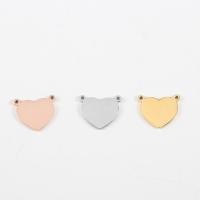 Stainless Steel Tag Charm Heart plated DIY & double-hole Approx 1mm Sold By Lot