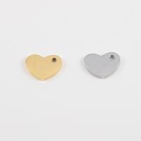 Stainless Steel Tag Charm, Heart, plated, DIY, more colors for choice, 8x10mm, Hole:Approx 1.4mm, 10PCs/Lot, Sold By Lot