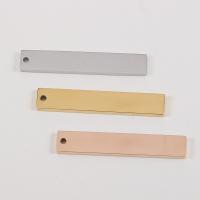 Stainless Steel Tag Charm, Rectangle, plated, DIY, more colors for choice, 6x35mm, 10PCs/Lot, Sold By Lot
