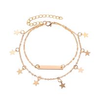 Zinc Alloy Anklet plated multilayer & for woman nickel lead & cadmium free Sold Per 10.23 Inch Strand