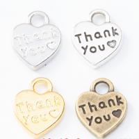 Tibetan Style Heart Pendants, fashion jewelry & DIY, more colors for choice,  10x13x2mm, Sold By PC