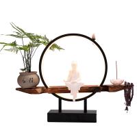 Backflow Incense Burner, Porcelain, with Wood, with LED light & different styles for choice, 500x370mm, Sold By PC