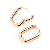 Brass Huggie Hoop Earring plated for woman 26*18mm Sold By Pair