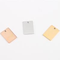 Stainless Steel Tag Charm, Square, plated, DIY, more colors for choice, 17x12mm, 10PCs/Lot, Sold By Lot
