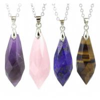 Gemstone Pendants Jewelry Rhombus plated & Unisex & faceted 18inch/45cm Sold By PC
