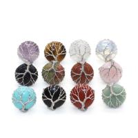 Natural Gemstone Finger Ring, plated, different materials for choice & Unisex, more colors for choice, 211x21mm, Sold By PC