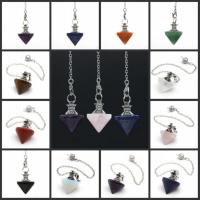 Gemstone Pendants Jewelry, Conical, plated, fashion jewelry & different materials for choice & Unisex, more colors for choice, 29x21mm, Sold By PC