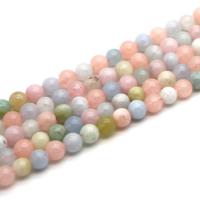Gemstone Jewelry Beads Morganite Round polished DIY multi-colored Sold By Strand