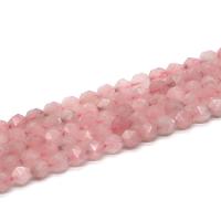 Φυσικό ροζ χαλαζία χάντρες, Rose Quartz, γυαλισμένο, DIY & διαφορετικό μέγεθος για την επιλογή & πολύπλευρη, ροζ, Sold Με Strand