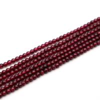 Natürlicher Granat Perlen, rund, poliert, DIY & verschiedene Größen vorhanden, rot, verkauft von Strang