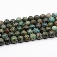 Perles turquoises, Turquoise africain, Rond, poli, DIY & normes différentes pour le choix, Vendu par brin