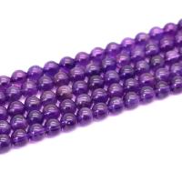 Perles bijoux en pierres gemmes, améthyste, Rond, poli, DIY & normes différentes pour le choix, violet, Vendu par brin