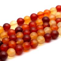 Natural Red Agate Beads Round fashion jewelry & DIY red Sold By Strand