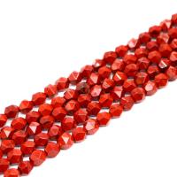 Gemstone Jewelry Beads Red Jasper Round Star Cut Faceted & DIY red Sold By Strand