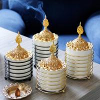 Traditional Ceramic Inserted Burner Incense Seat Porcelain with Zinc Alloy plated for home and office & durable Sold By PC