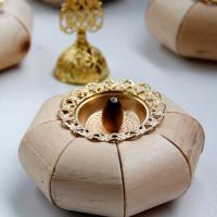 Traditional Ceramic Inserted Burner Incense Seat Zinc Alloy with Wood plated for home and office & durable Sold By PC