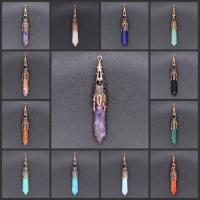 Gemstone Pendants Jewelry, plated, fashion jewelry & different materials for choice & Unisex, more colors for choice, 75x10mm, 5PCs/Lot, Sold By Lot