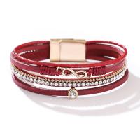 Zinc Alloy Bracelet plated fashion jewelry & multilayer & for woman & with rhinestone nickel lead & cadmium free 190mm Sold By PC